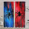 Red And Blue Spider Web Design Print Drapes Room Darkening Window Curta For Home Decor,Rod Pocket Blackout Curta Bedroom