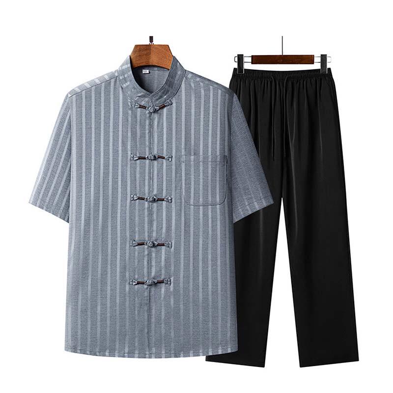 Hengyuanxiang Men's Chinese Style Short Sleeve Tang Suit