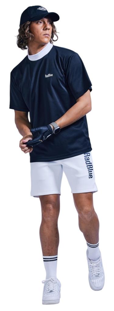 Rad Blue Golf Short Sleeve Mock Neck Shirt Dry Size 250209 Black Medium Men's (Basic Pique) -