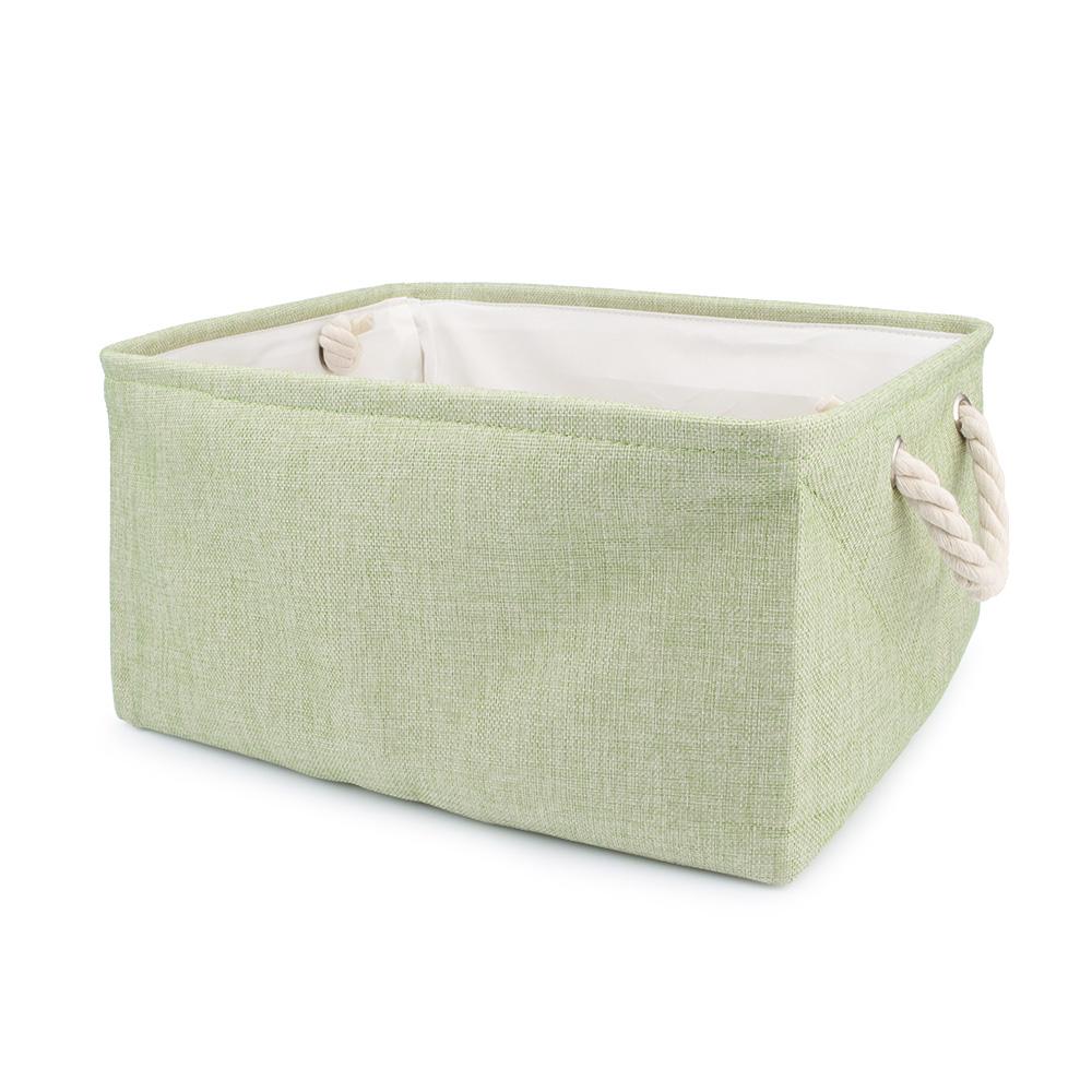 

Folding Storage Basket Linen Pet Toy Storage Fabric Wardrobe Office Bedroom Closet Cat Dog Clothes Laundry Basket With Handle S 30x20x12cm зелёный