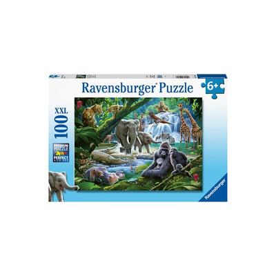 R129706 Jungle Family XXL 100 peças, cores misturadas quebra-cabeça, jogos infantis, brinquedos educativos