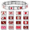 Red Pink Heart Dog Cat Flowers Italian Charm Link fit 9mm Stainless Steel Jewelry DIY Making Bracelets For Gifts