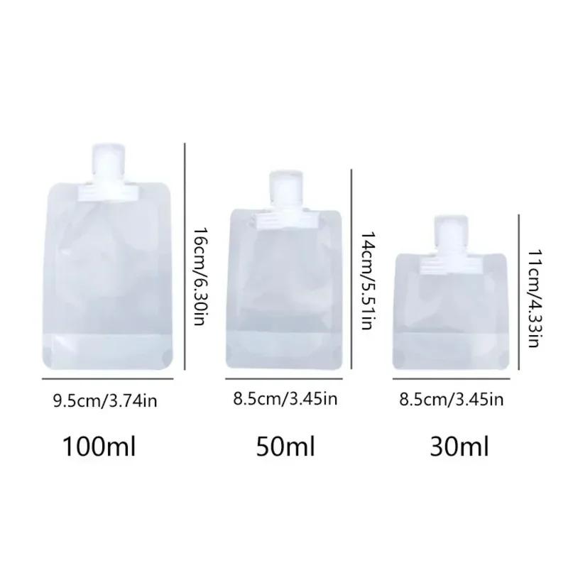 5PCs empty travel squeeze bags, Lotion dispenser bag, refillable shampoo, toiletries, conditioner, liquid cosmetic storage bags