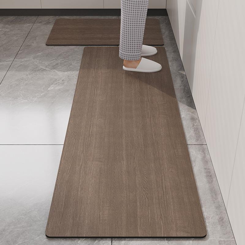 Kitchen Carpet Waterproof Non-Slip Pvc Floor Mat Imitation Wood Grain Wash-Free Leather Rug Long Size Home Decoration Foot Mats