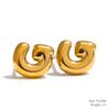 Yhpup 26 Initial Letter A-Z  Stainless Steel Gold Color Stud Earrings 18K PVD Waterproof Plated Daily Versatile Basic Jewelry