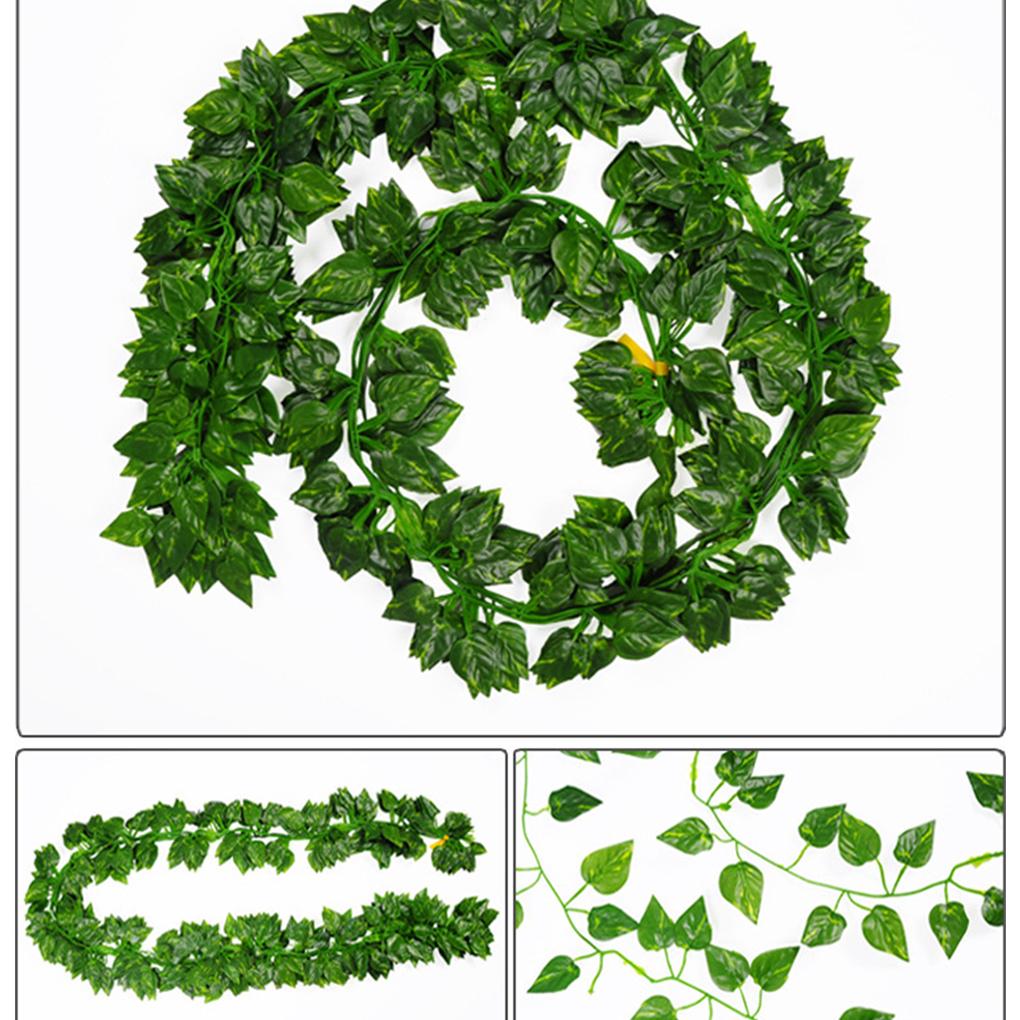 Artificial Vines Leaf Plants Wall Decoration Leaves Ornament Decorative Layout Props for Patio Hallway Wedding Party