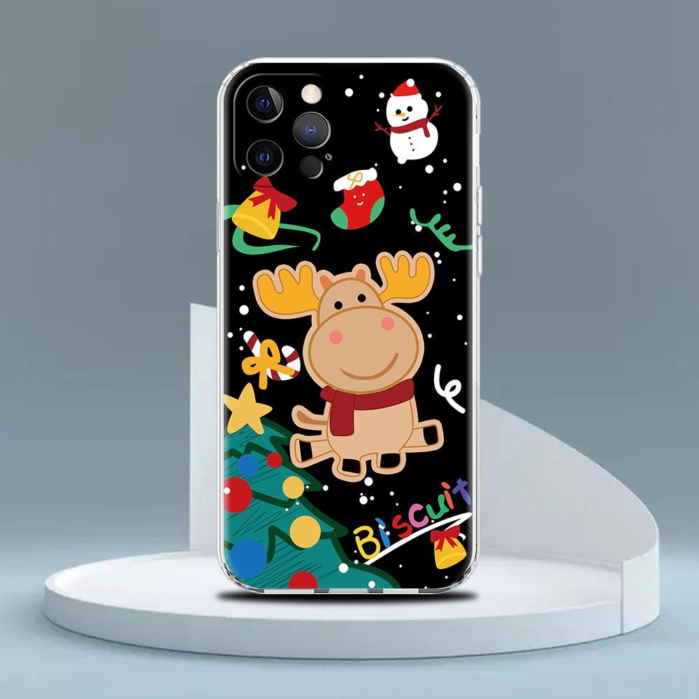 Snowman Christmas Cute Clear Case For Apple iPhone 13 11 14 12 Pro 7 8 Plus XR X XS Max 6 6S 13Pro Silicone Phone Cover