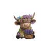 Resin Cow Figurine Set for Home Decor Tabletop Ornaments for Shelf and Desk