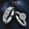 Moissanite Couple Ring Minimalist Design Adjustable Heart Shape Opening Band Men Women Engagement Wedding Jewelry