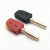 Solderless 4MM Banana Plug with Self-Locking Spring Clip and Gold-Plated Push-Type Fastener
