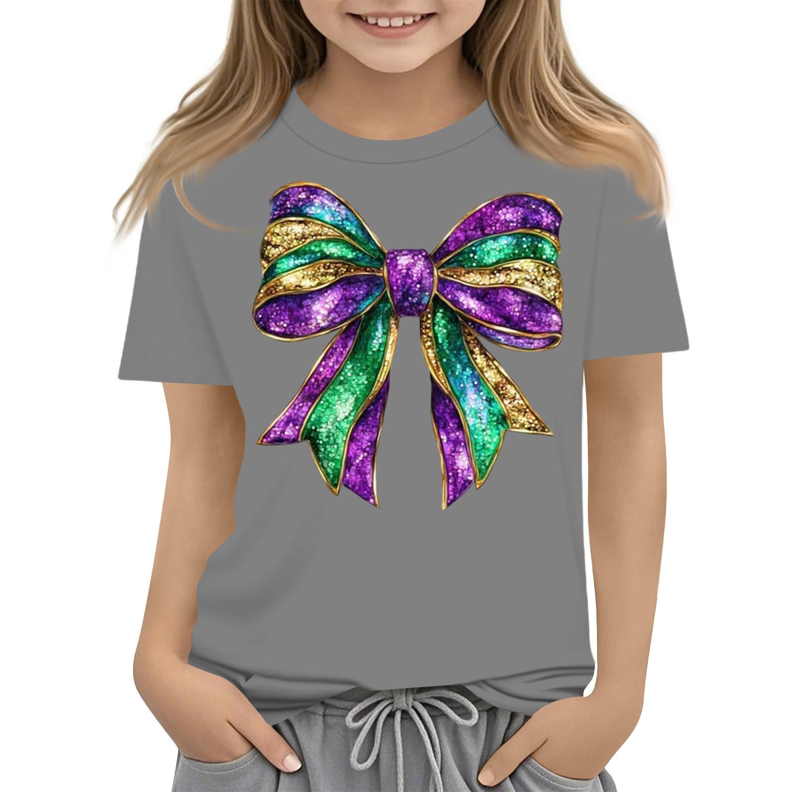 

Children s casual carnival print T-shirt, round neck pullover short-sleeve top 150