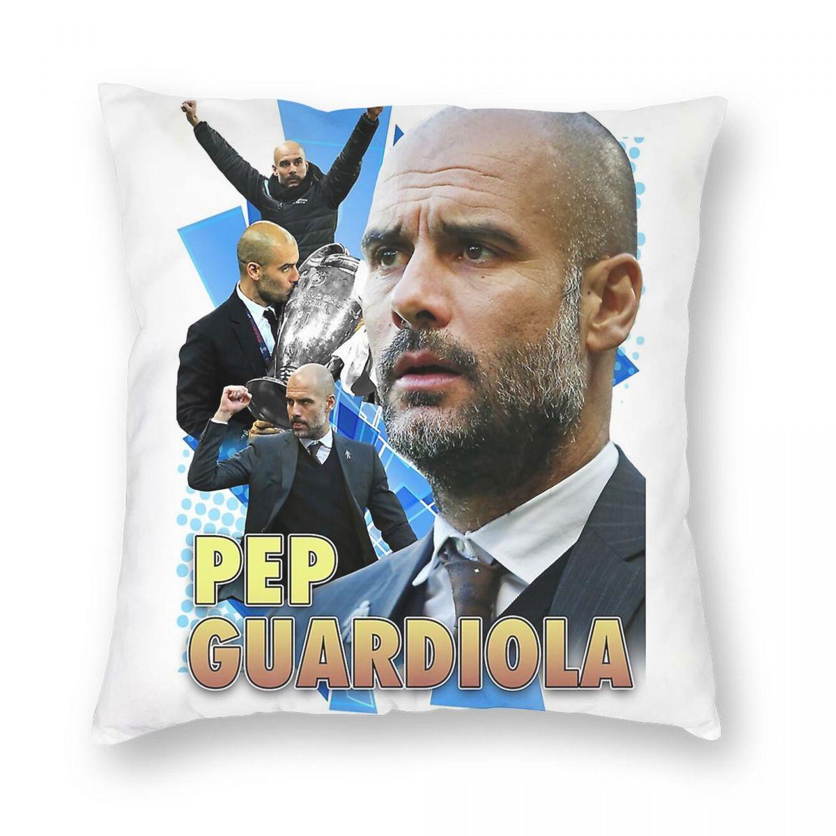 Pep Guardiola Profound Gaze Square Pillowcase Polyester Linen Velvet Creative Zip Decor Sofa Seater Cushion Cover 30x30cm