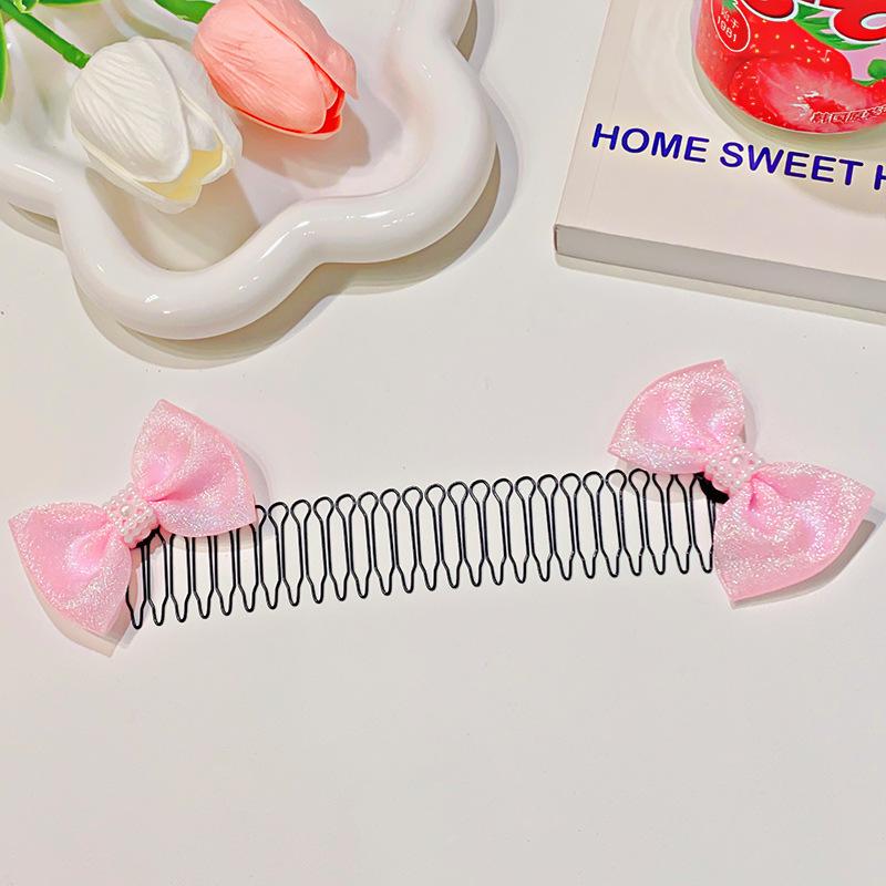 Children Sweet Bowknot Hair Comb Clip New Trendy Elastic Hair Clips Hairpins Barrettes For Girls Baby Hair Accessories Headbands