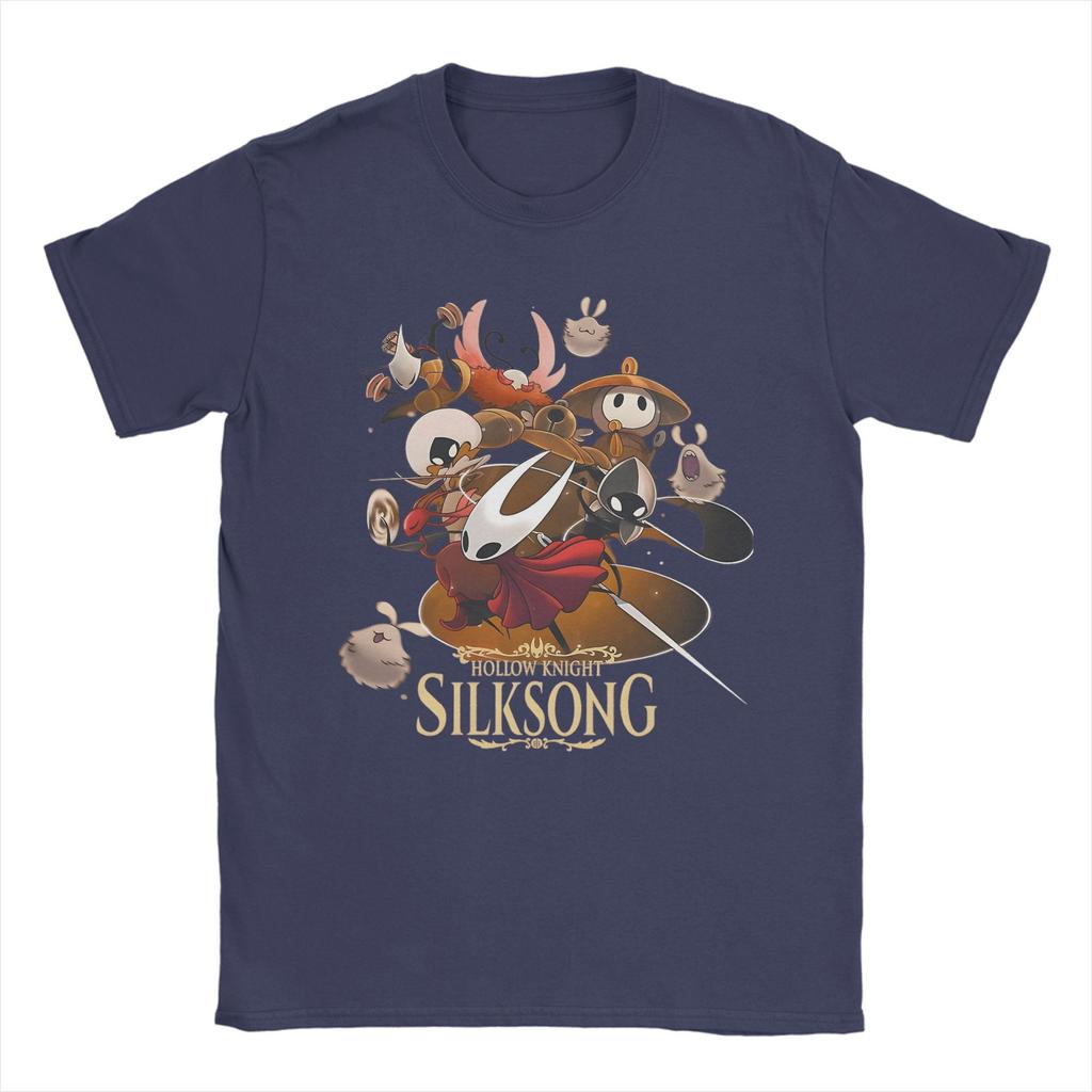 Spiel Hollow Knight Silksong T-Shirts für Herren Kreative Reine Baumwoll-Tees O-Ausschnitt Kurzarm T-Shirts Geburtstagsgeschenk Kleidung
