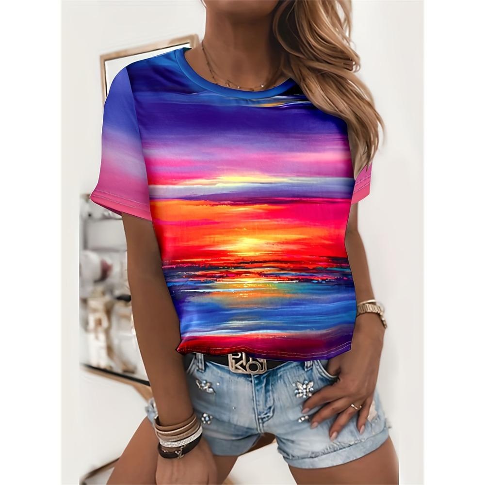 Hot Selling Fashion New 3D Printed Hip-hop Colorful Dragonfly Pattern Outdoor Hip-hop Suitable for Street Wear Loose T-shirt