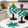 Durable Wood Trivet Set with Storage Rack Tree-Shaped Wooden Trivets Stand, Collapsible Heat Resistant Multifunctional Placemat for Restaurant
