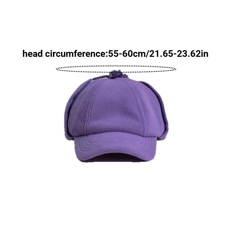Winter Warm Baseball Cap With Ear Flaps & Neck Cover, Fleece Short Brim For Men Women, Ideal For Outdoor Camping & Streetwear
