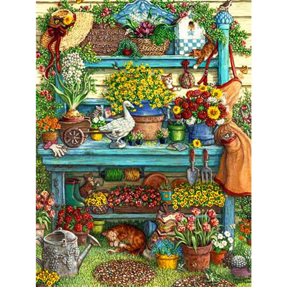 5D DIY Full Round Diamond Painting Flower Diamond Embroidery Landscape Picture Cross Stitch Rhinestone Mosaic Home Decoration