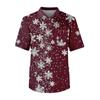 Men's Short Sleeve Button Lapel Christmas Prints Chest Pocket Dry-nurse Top