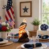 Bald Eagle Sculpture Light American Flag Eagle-Shaped Lamp, 250th Anniversary Patriotic Desk Realistic Tabletop Statue Lamp Bird Night Light, Artistic