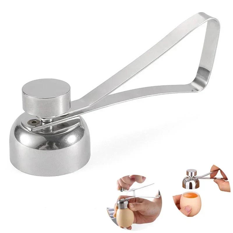 304 Metal Egg Shell Opener Eggshell Cutter Double Head Egg Topper Shell Opener Boiled Raw Creative Kitchen Gadgets Accessories