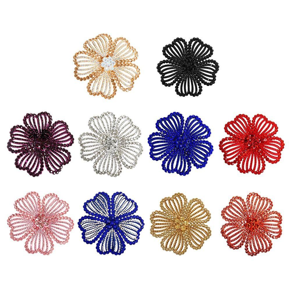 Cute 8cm Rhinestone Brooch DIY Exquisite Flower Brooch Corsage for Birthday Parties Weddings and Banquets Cloth