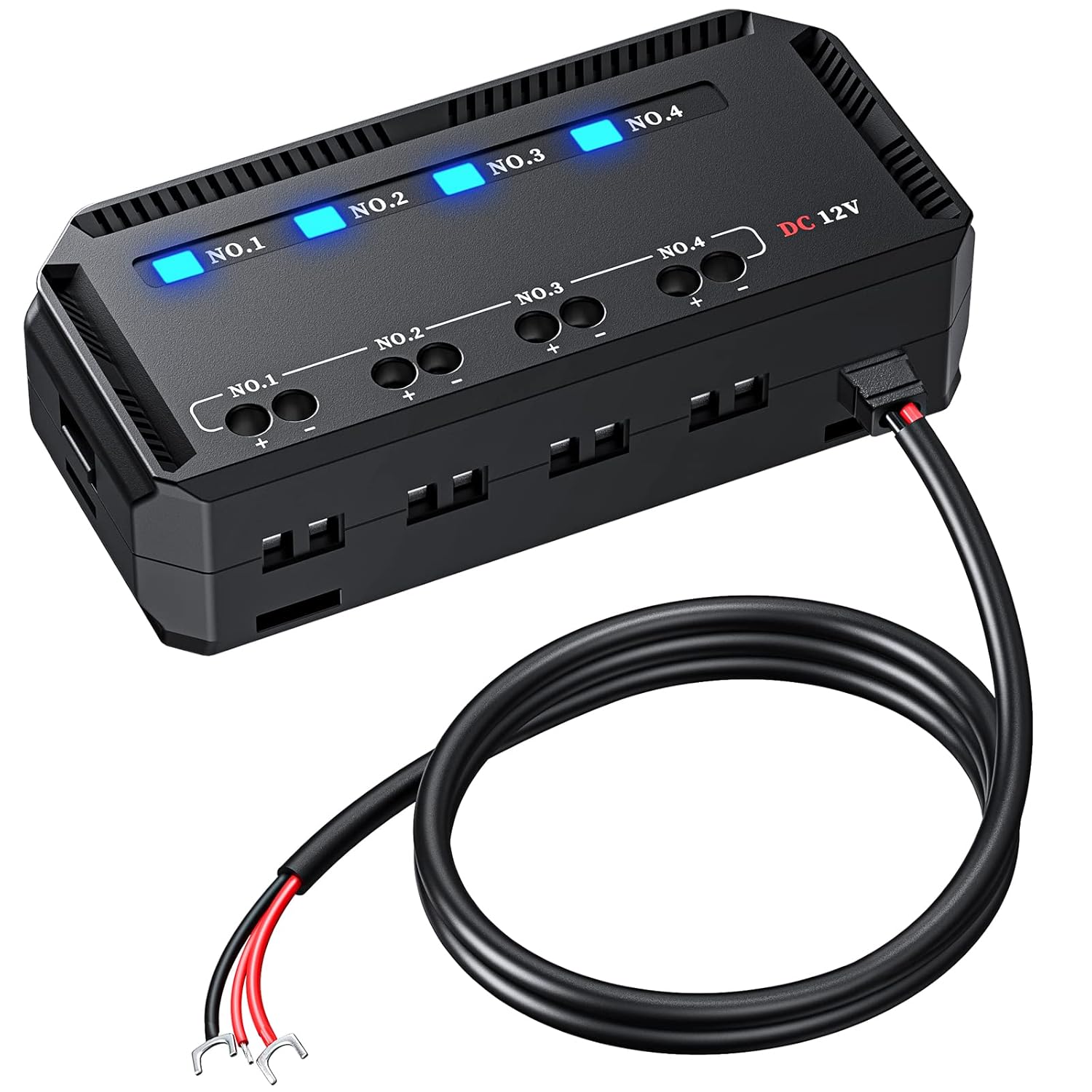 ELECTOP 12В Блок предохранителей, Универсальный 20А Мотоциклетный Автомобильный Блок предохранителей Комплект с коробкой для предохранителей и реле с 4 цепями, Низкопрофильный держатель мини-предохранителей лезвийного типа,