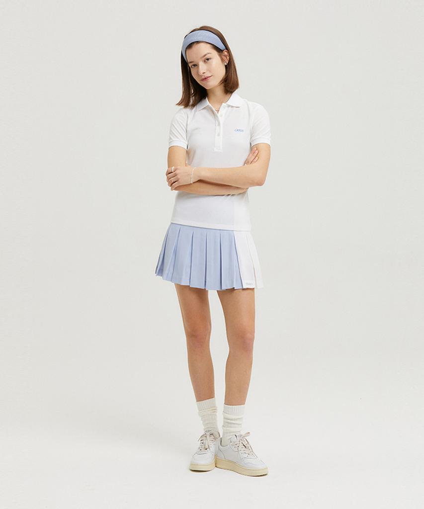 A Ben Stretch Pure Pleated Contrast Skirt Sky Blue