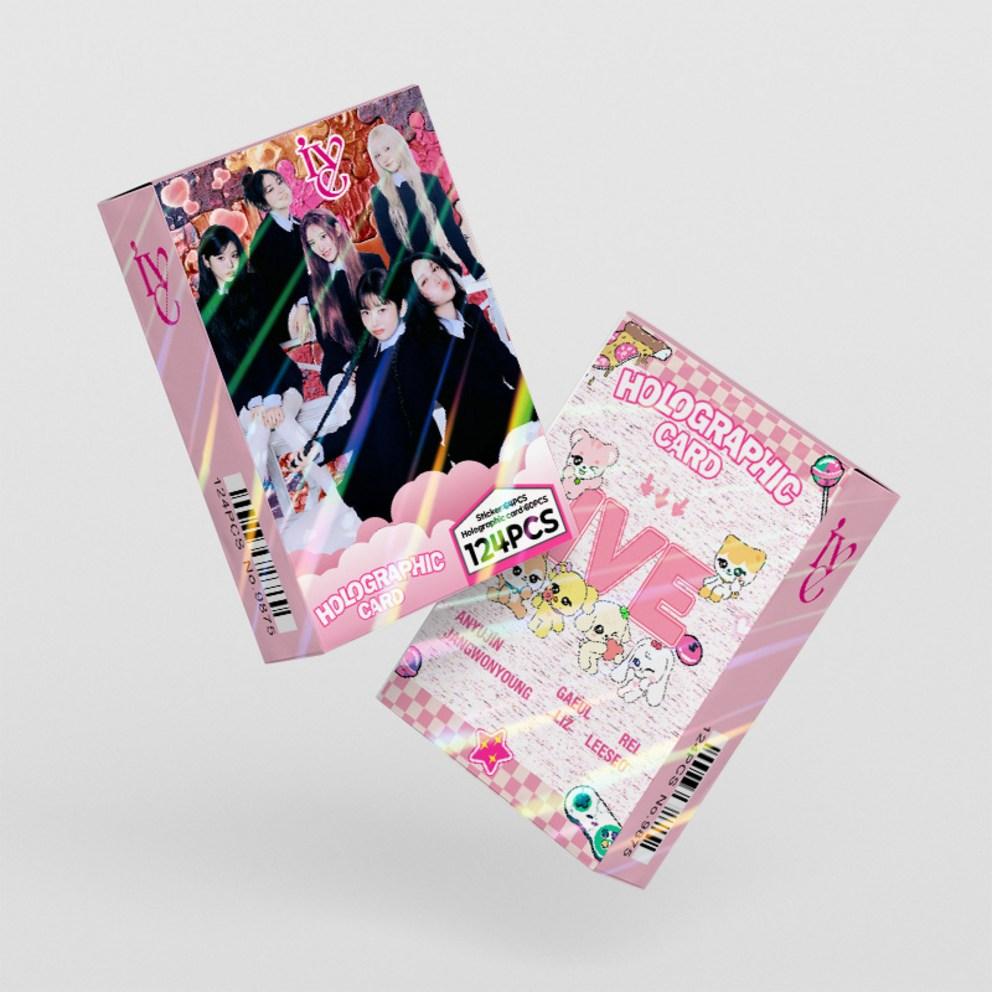 Ive Holographic Photocard Sticker Set of 124 / 60 Photocards + 64 Stickers
