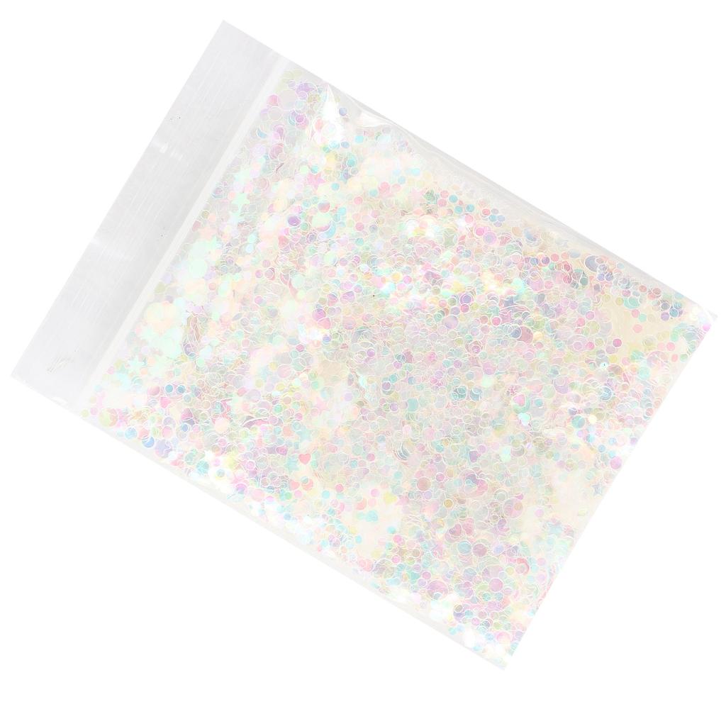 Glitter Confetti 10g LKYS‑022 White PET Color Round Hollow Sky Makeup Crafts Epoxy Gifts