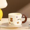 Roztomilý roztomilý medvídek Single Cup Kreslená dívka Keramický šálek Vysoce vypadající domácí Hrnek odolný vůči vysoké teplotě Malý dárek Kelímek na vodu