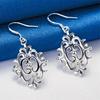 Charme Argent Sterling 925 Boucles d'Oreilles Exquises Françaises Creuses Sculptées Mode Femme Bijoux de Mariage