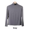Korean Half-High Collar Slim Fit Modal T-Shirt - Long-Sleeve Solid Color Top