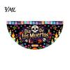 Durable Polyester Bunting Day of The Dead Skull Banner, Marigold Print Fiesta Decorative Wall Hanging Flag, Colorful Sugar Outdoor Yard Party
