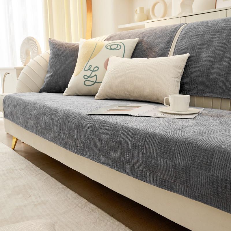 Sofa Cushion Four Seasons Universal Non-slip Simple Modern Cushion Net Red Waffle Living Room Backrest Towel Leather Sofa Cover Cover