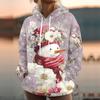 Women's Fashion Sweatshirt Printed Casual Hooded Sweatshirt With Pockets