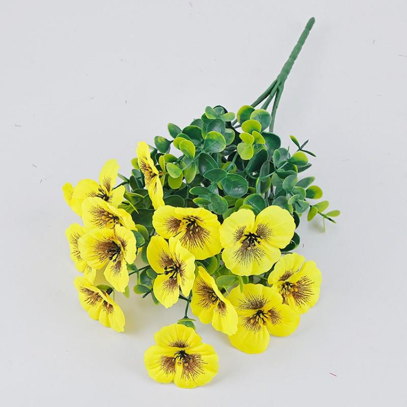 Artificial Eucalyptus Pansy Silk Flower Bouquet Wedding Home Decor Event Pathway Interior Styling
