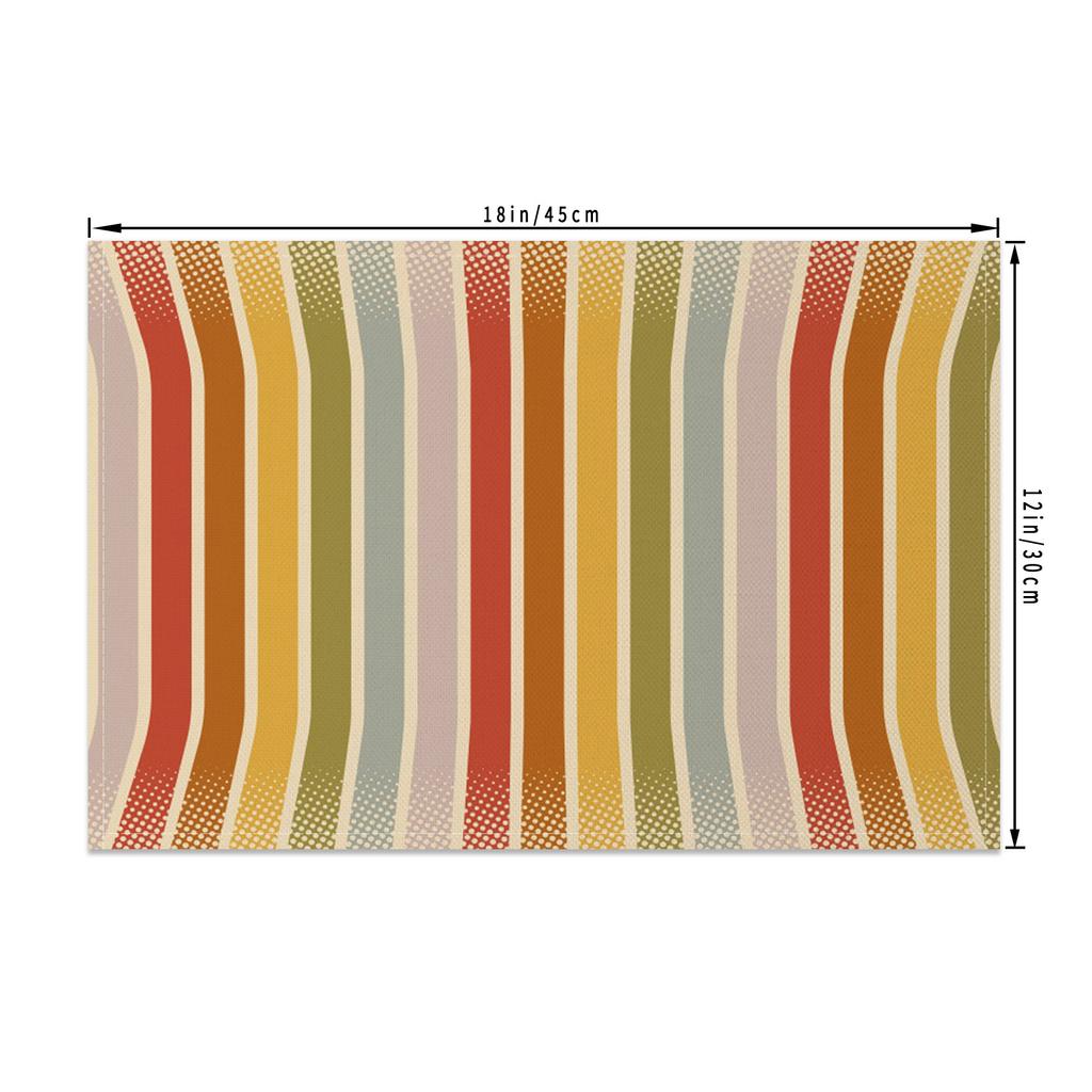 Stylish Table Mats Waterproof Heat Resistant Dining Placemat Checkered Striped Geometric Pattern Home Kitchen Dinner Party Decor