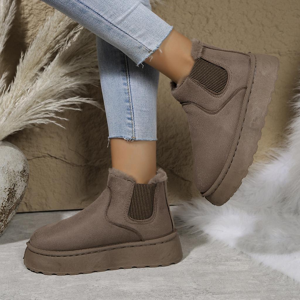 Large Size Short Boots, Thick-soled Women's Snow Boots, Winter Plus Velvet Thickened Feet, Warm Bread Cotton Boots