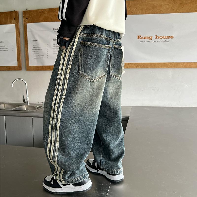 Jungen Weitbeinjeans - Dünner Straight-Schnitt für Frühling & Herbst 2025