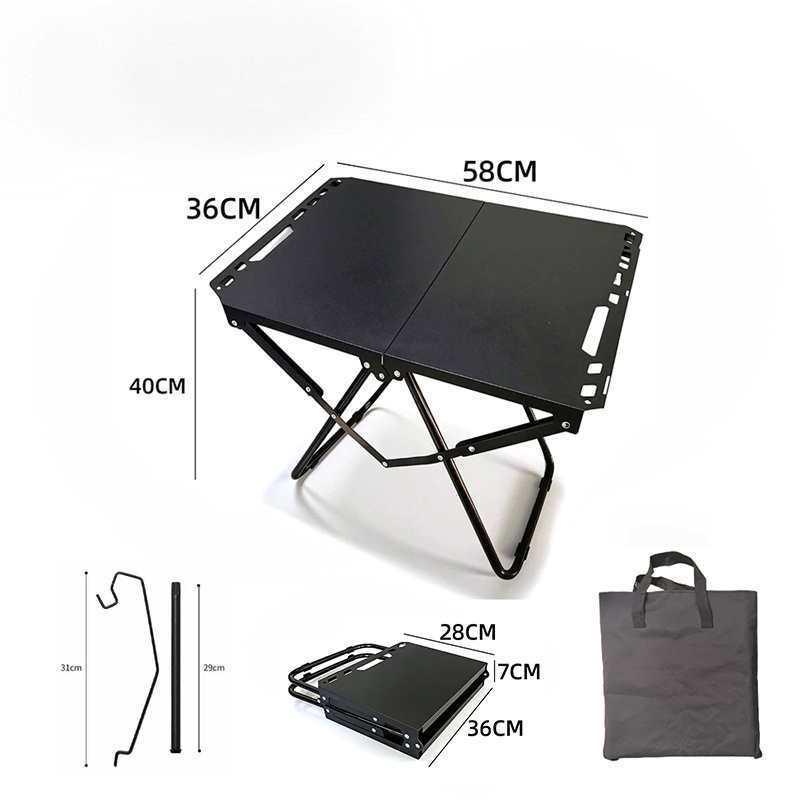Adjustable Portable Folding Camping Table - Lightweight, Small, Quick Deploy BBQ/Tea Table for Outdoors