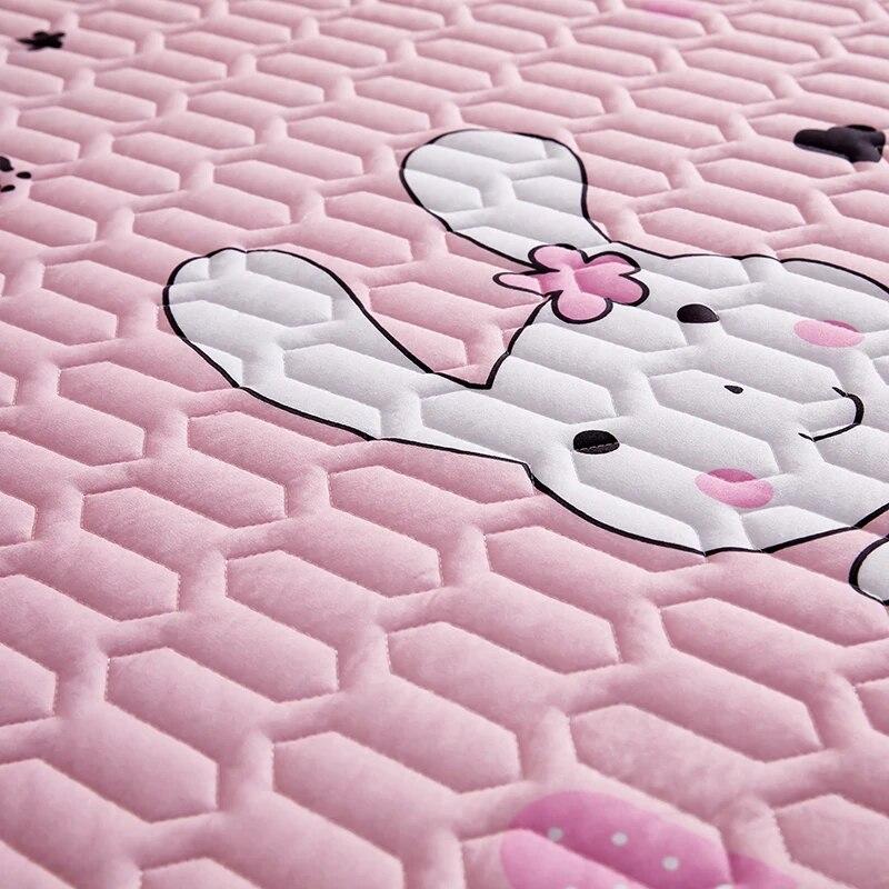 Waterproof Cartoon Printed Bed Sheet Thicken Bed Cover Durable and Skin-Friendly Mattress Protector,150x200 180x200 200x220