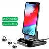 Magnetic Phone Charger For Iphone Huawei Dock Station Charger For Samsung XiaoMi Android Type-C Micro Stand Holder Charging