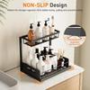1Pcs 2-Tier Sliding Under Sink Shelf Pull-Out Cabinet Organizer Durable Metal Storage Rack For Kitchen Bathroom Storage
