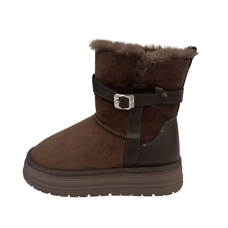 Inner heightening thick-soled Northeast snow boots women's 2025 autumn and winter new velvet warm outer cotton shoes fluffy cotton boots