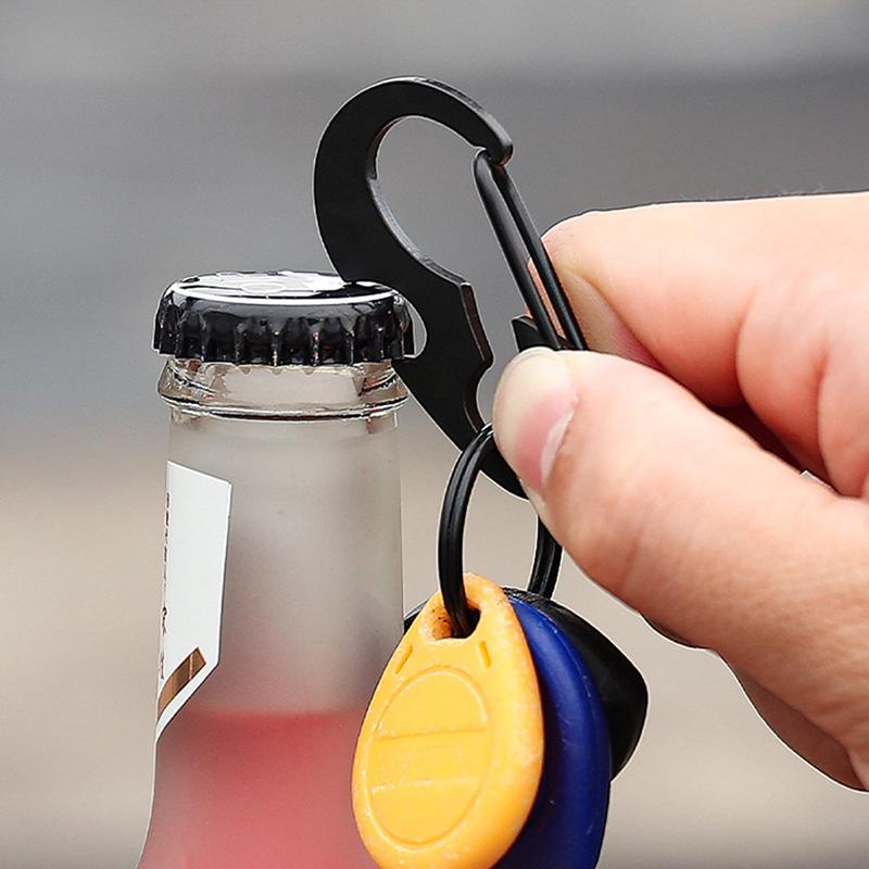 Outdoor Keychain Tool Multi Tool Spring Hook Buckle Bottle Opener Carabiner