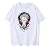 Japanese Anime Print T-shirt Summer European Size Round Neck Men's Cotton Short-sleeved Harajuku T-shirt Y2K Clothes Street Wear