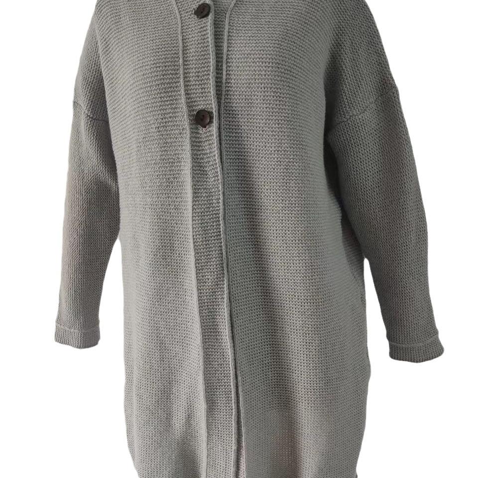 2023 Women's Plus Size Hooded Knitted Cardigan with Collar - Loose, Stylish Commute Sweater
