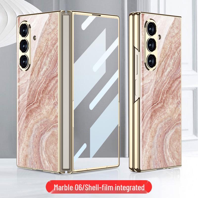 Samsung Z Fold7 Marble Folding Case: Stylish & Trendy Glass Cover for Women