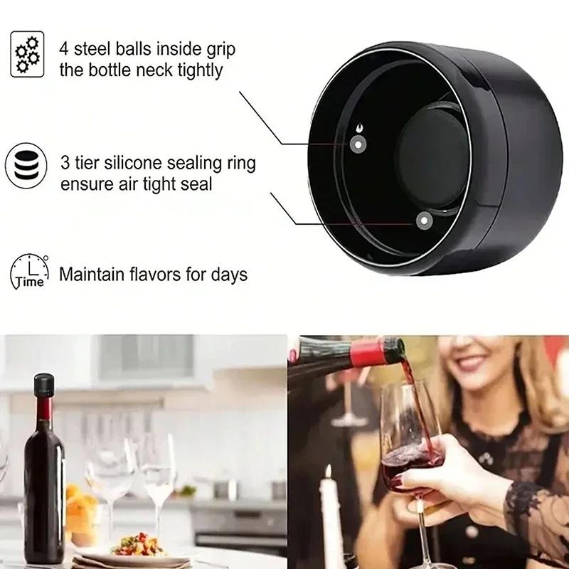 1pcs Vacuum Reusable Red Wine Corks Champagne Bottle Sealer Cap Stopper Set Leak-proof Fresh Keeper for Wine Plug Bar Tools